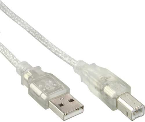 Cablu USB InLine USB-A - USB-B 1 m Transparent (34510)