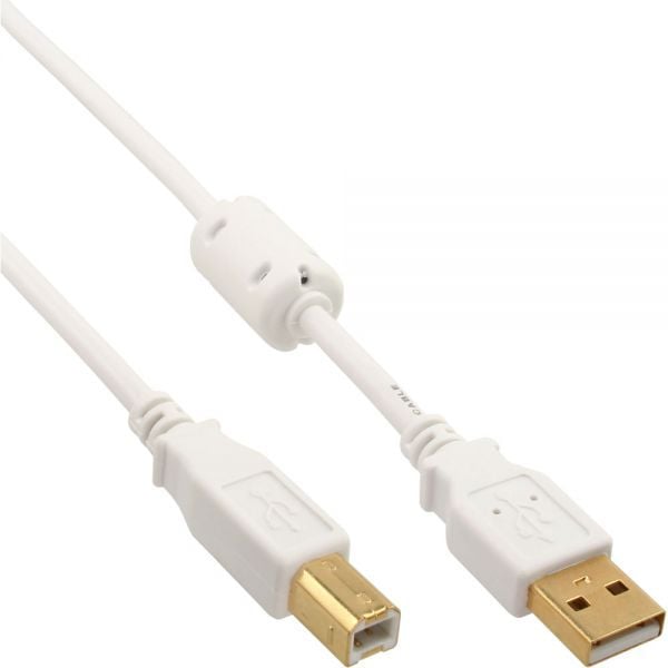 Accesoriu pentru imprimanta inline Cablu USB InLine USB A -&gt; USB B (M/M) alb 10m (34550W)