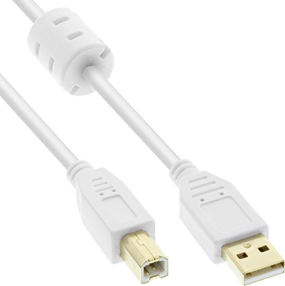 USB A / B 3m Ferite, Alb (34535W)
