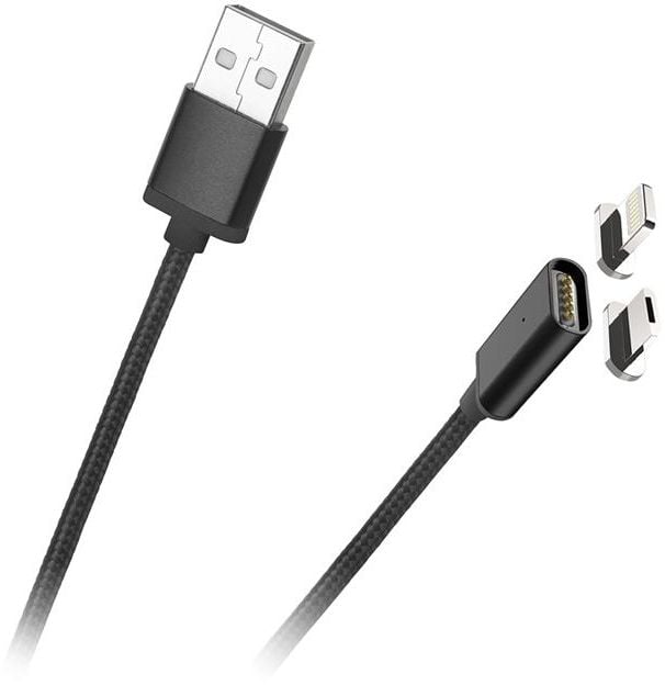 Cablu magnetic Kruger Matz, USB micro USB, Lightning, 1 m