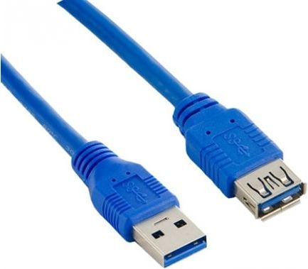 Cablu prelungire USB 3.0 Lanberg, M/F 3.0, 3 m, Albastru