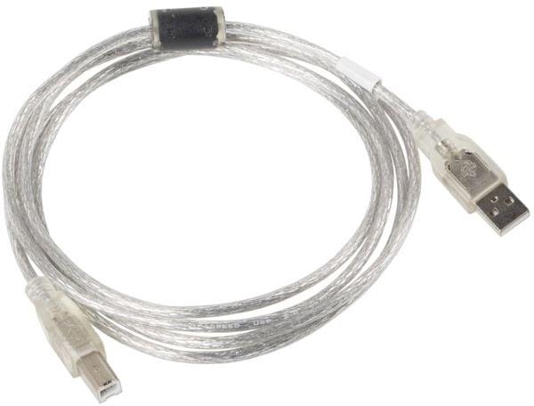 Cablu USB Lanberg CA-USBA-12CC-0018-TR, USB-A - USB-B, 1.8 m, Transparent