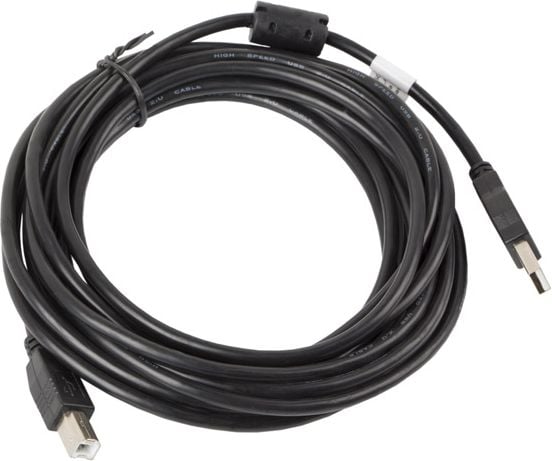 Cablu de date Lanberg, USB 2.0, 5m, Negru