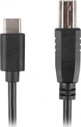 Cablu USB tip C imprimanta USB 2.0, 1.8 m, Lanberg 42979, USB B la USB-C, cu miez de ferita, negru