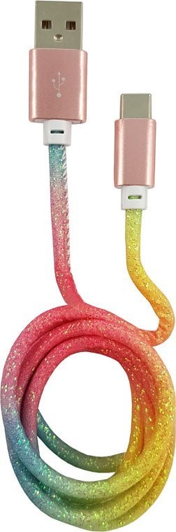 Cablu USB LC-Power USB-A - USB-C 1 m Multicolor (31333B)