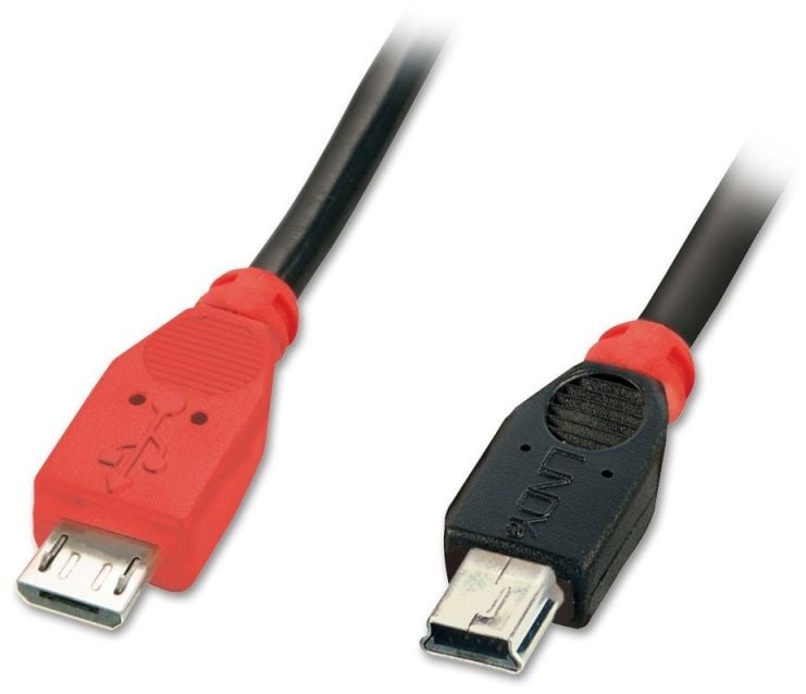 Lindy microUSB - cablu miniUSB 1 m negru (31718)