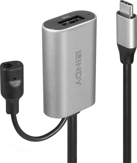 Kabel USB Lindy USB-A - 5 m Srebrny (43270)