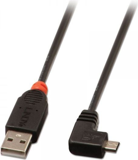 Un USB -&gt; Micro USB B in unghi, (M / M), negru, 1m (31976)
