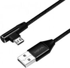 Cablu LogiLink USB 2.0 Logilink Cu0141 Usb A - Micro Usb B, M/m, unghiular, negru 0,3 m