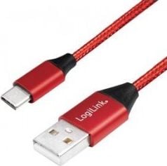 Cablu LogiLink USB 2.0 Logilink Cu0148 Usb A - Usb-c, M/m, Roșu, 1m