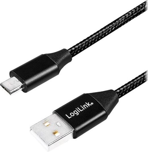Kabel USB LogiLink USB-A - microUSB 1 m Czarny (CU0144)