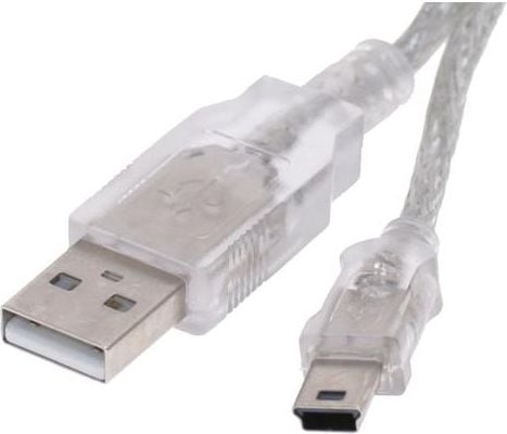 Cablu USB Logo USB-A - miniUSB 0,6 m Transparent (31184)