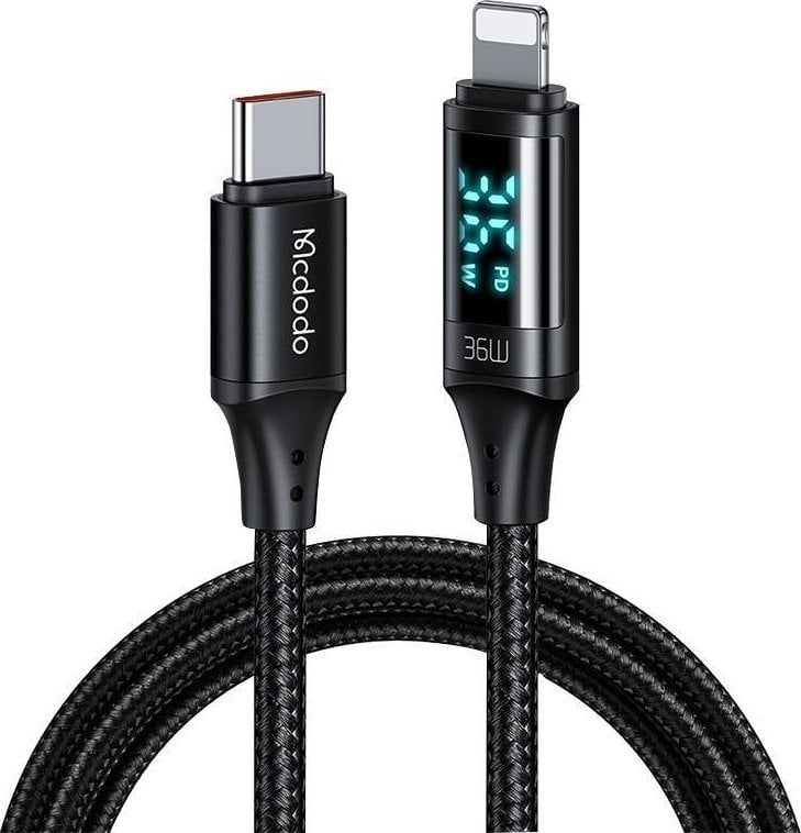 Cablu USB Mcdodo Cablu USB-C la Lightning Mcdodo Mcdodo CA-1030, 36 W, 1,2 m (negru)