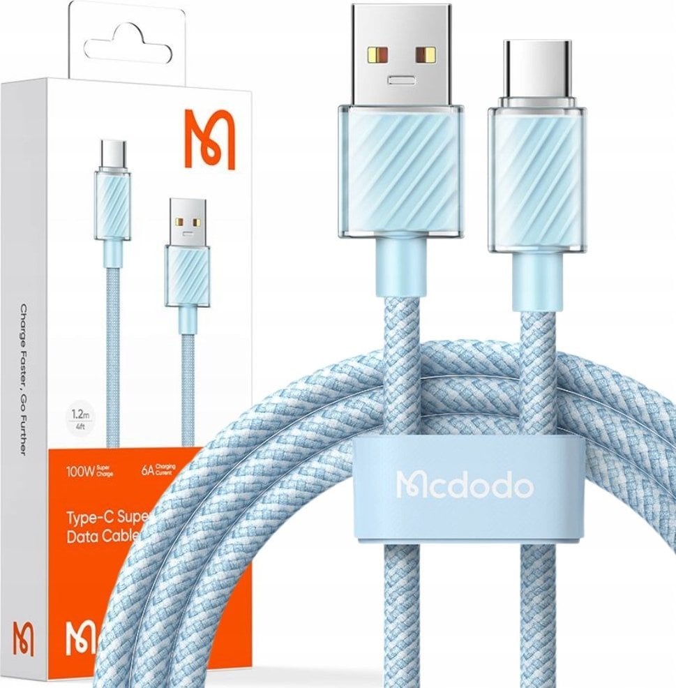 Kabel USB Mcdodo USB-C - USB-C 1.2 m Niebieski (CA-3651)