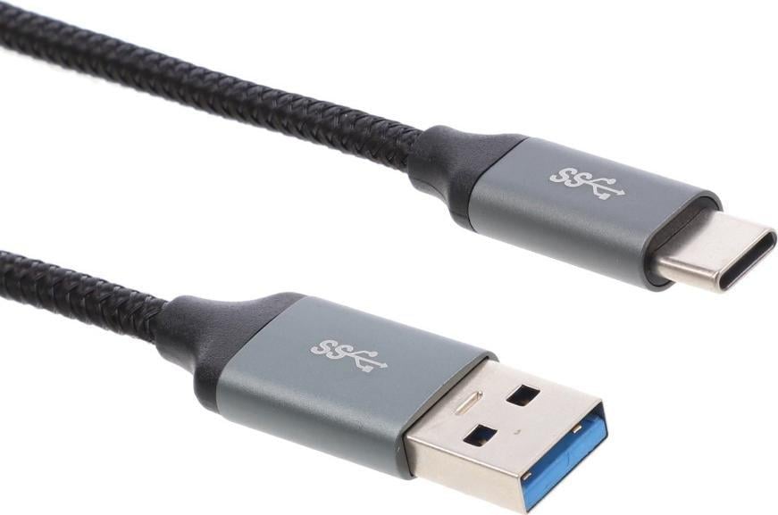 Cablu USB Montis USB-A - USB-C 1 m negru-gri (MT003)