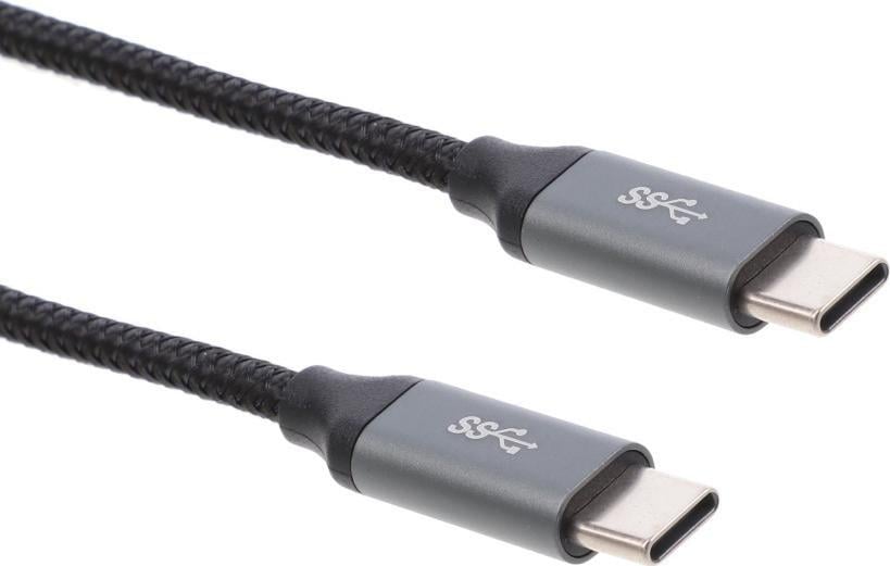 Cablu USB Montis USB-C - USB-C 1 m Negru-argintiu (MT004)