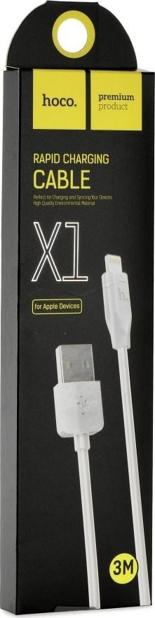 Cablu USB Partner Tele.com HOCO Cablu USB pentru iPhone Lightning 8-pini X1 RAPID alb 3 metri