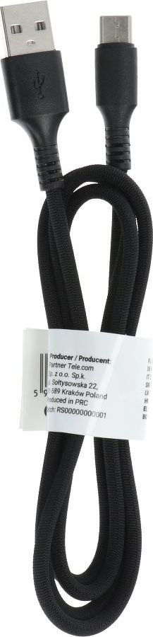 Kabel USB Partner Tele.com Kabel USB - Typ C 2.0 C279 1 metr czarny