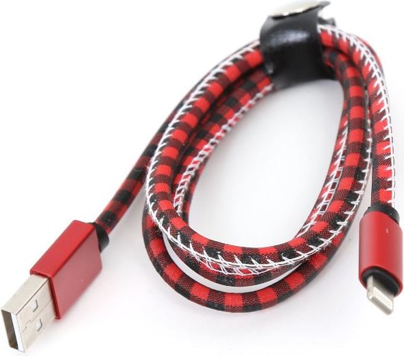 Cablu USB Platinet USB A -&gt; Lightning (M/M) 1m rosu