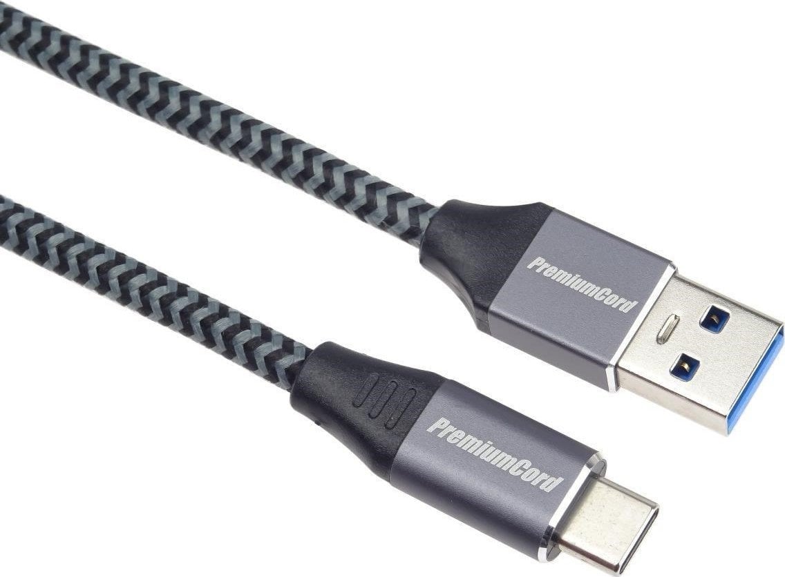 PremiumCord USB-A - cablu USB-C 1 m negru-gri (ku31cs1)