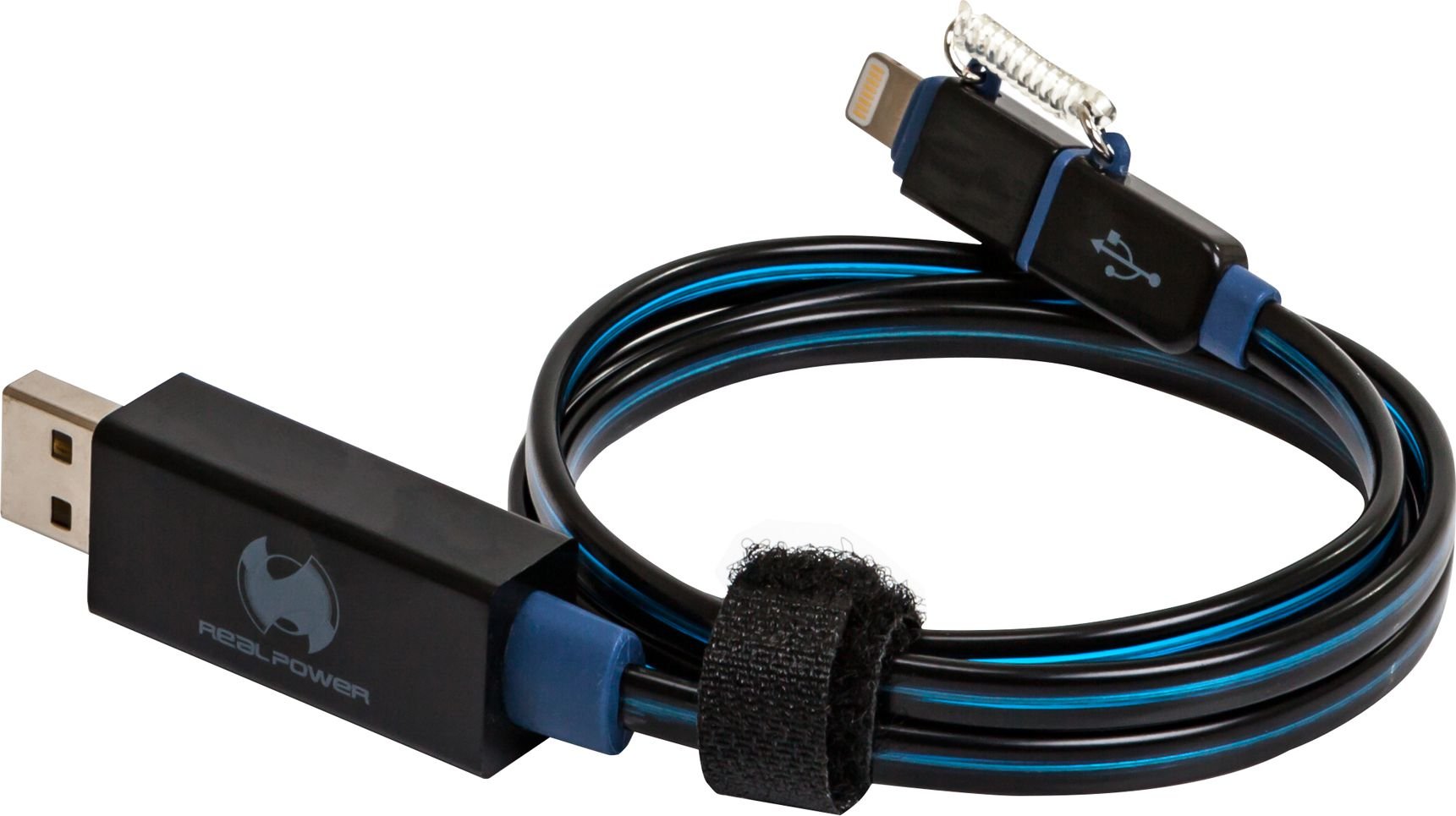 Realpower USB-A - Cablu USB Lightning 0,75 m albastru (185961)