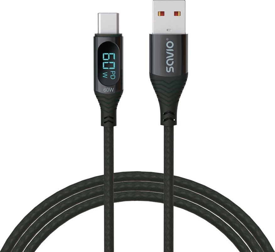 Savio USB-A - USB-C cablu USB 1 m negru (SAVKABELCL-172)