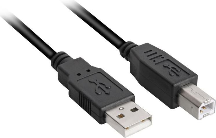 Kabel USB Sharkoon USB-A - USB-B 3 m Czarny (4044951015276)