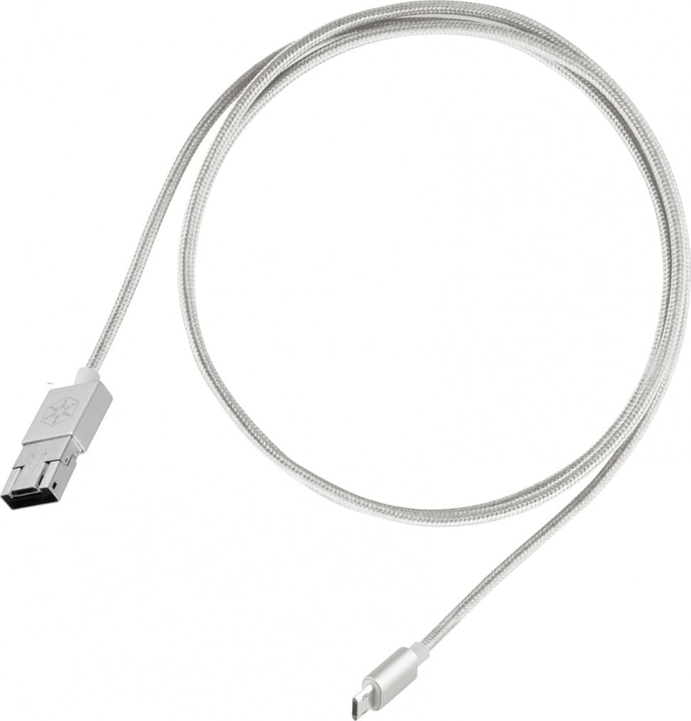 SilverStone USB-A - cablu microUSB 1 m Argintiu (52012)