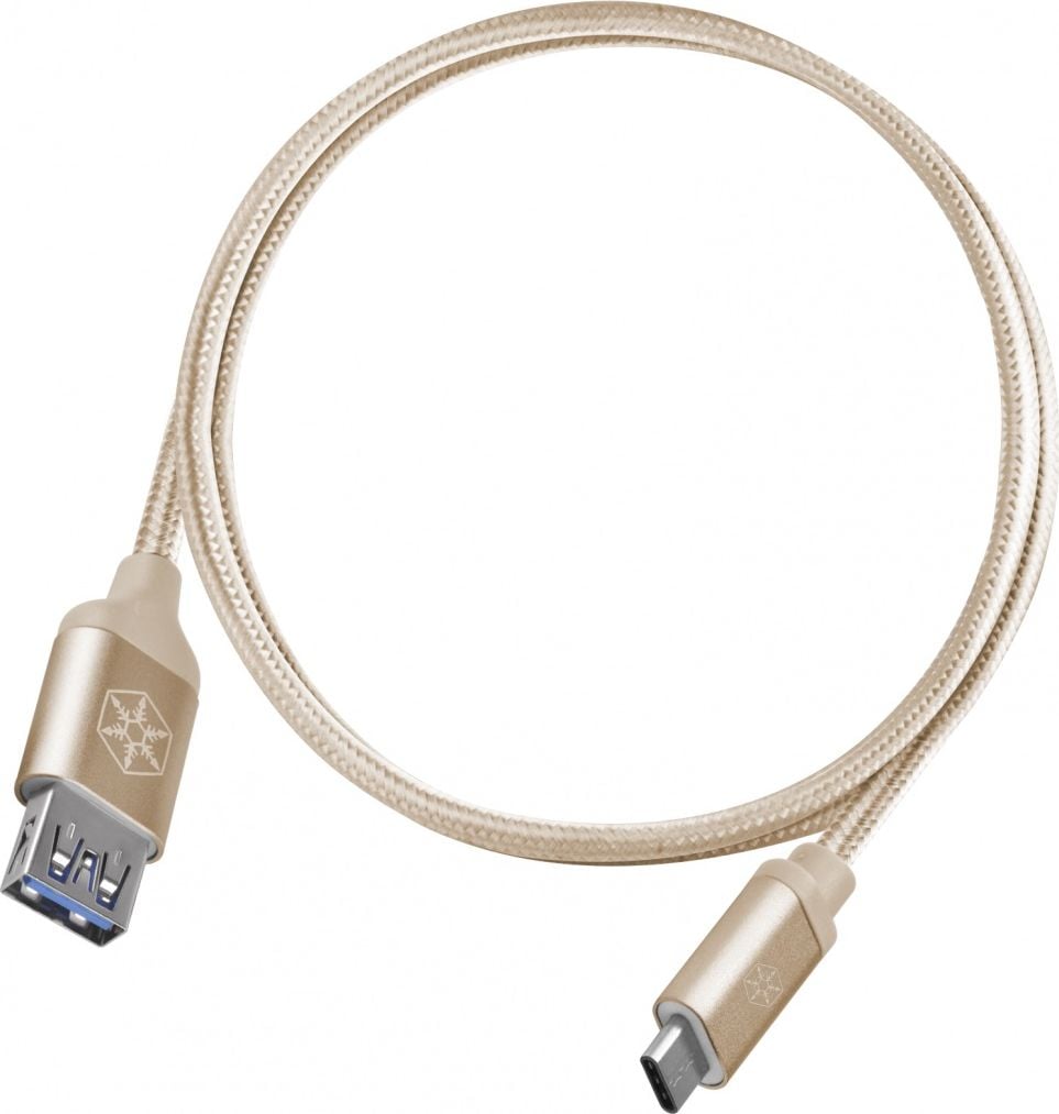 Cablu USB SilverStone USB-A - USB-C 0,5 m Aur (52033)