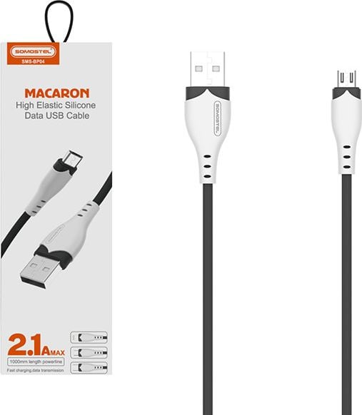 Cablu USB Somostel USB-A - microUSB 1,2 m Negru (28253)