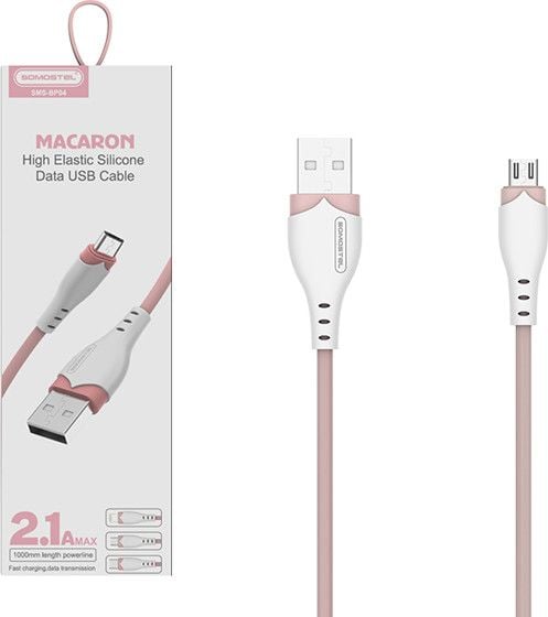 Cablu USB Somostel USB-A - microUSB 1,2 m Roz (28254)