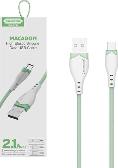 Kabel USB Somostel USB-A - USB-C 1.2 m Zielony (28262)