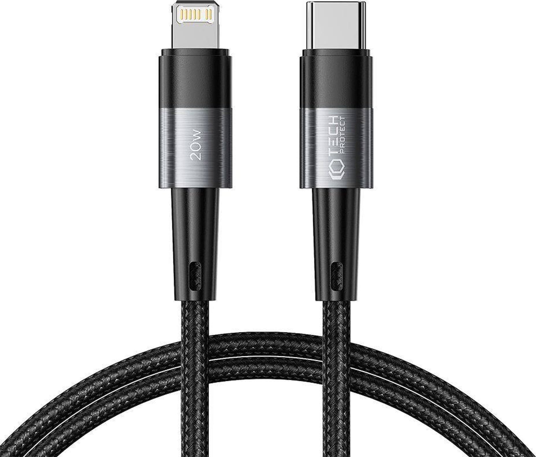 Kabel USB Tech-Protect Kabel 3A 60W 1m PD USB-C - Lightning Tech-Protect UltraBoost szary