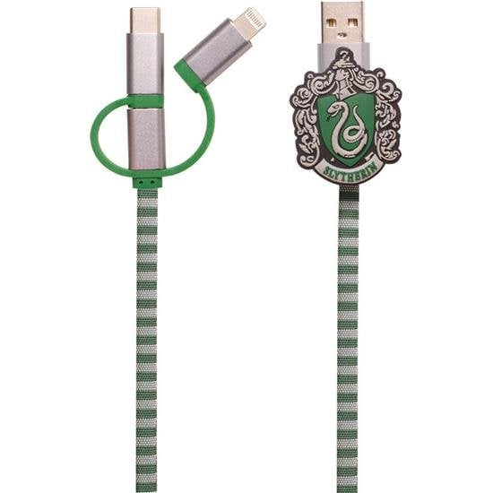 Cablu USB ThumbsUp! USB-A - USB-C + microUSB + Lightning 1m Verde (1002654)