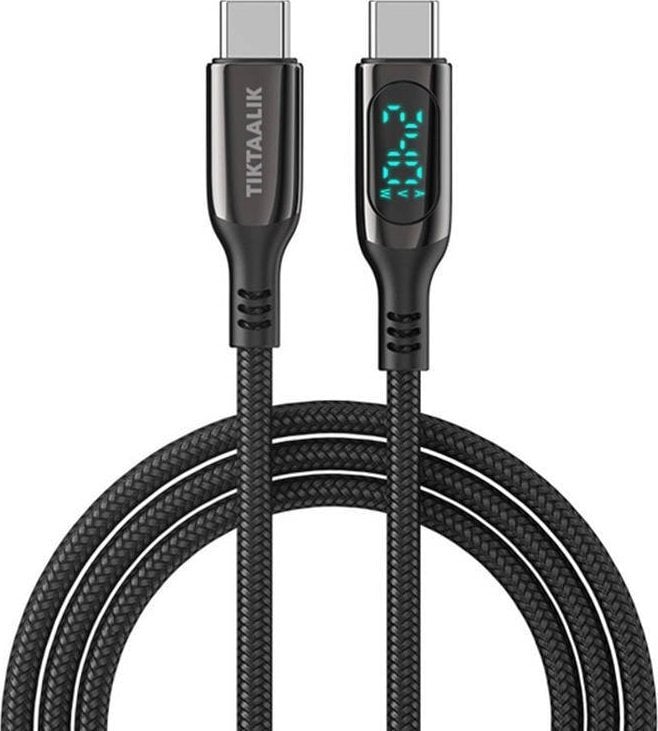Cablu USB Tiktaalik Cablu USB-C la USB-C TIKTAALIK PD 240W, 1,5 m (negru)