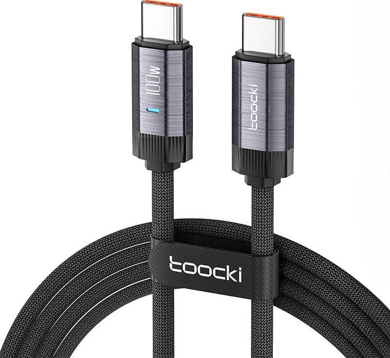 Kabel USB Toocki Kabel USB-C do USB-C Toocki, 1m, PD 100W (szary)