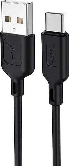 Cablu USB T-Phox USB-A - USB-C Negru