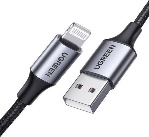 Cablu USB Ugreen Cablu Lightning la USB UGREEN 2.4A US199, 1 m (negru)