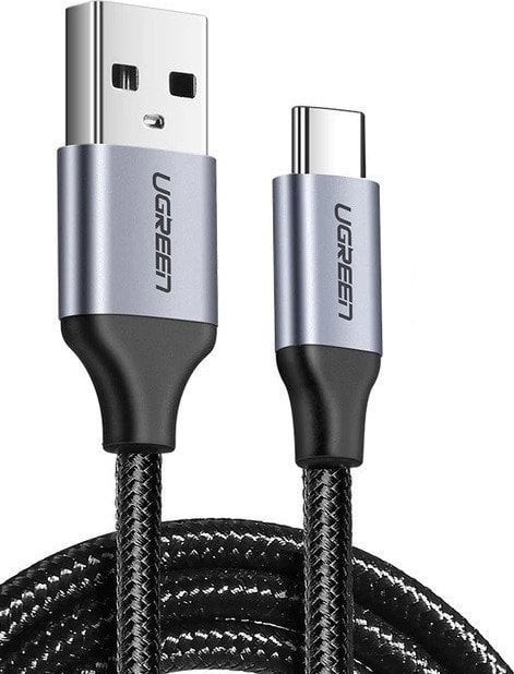 Cablu USB Ugreen USB la USB-C QC3.0 Cablu UGREEN 2m cu mufa din aluminiu (negru)