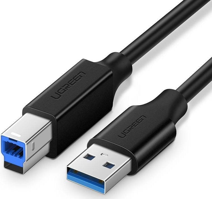 Kabel USB 3.0 A-B UGREEN US210 do drukarki, 1m (czarny)