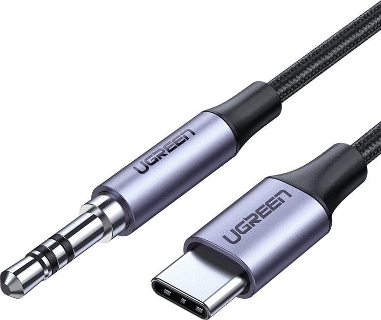 Cablu USB Ugreen USB-C - mini mufă 3,5 mm 1 m Gri (UGR440GRY)