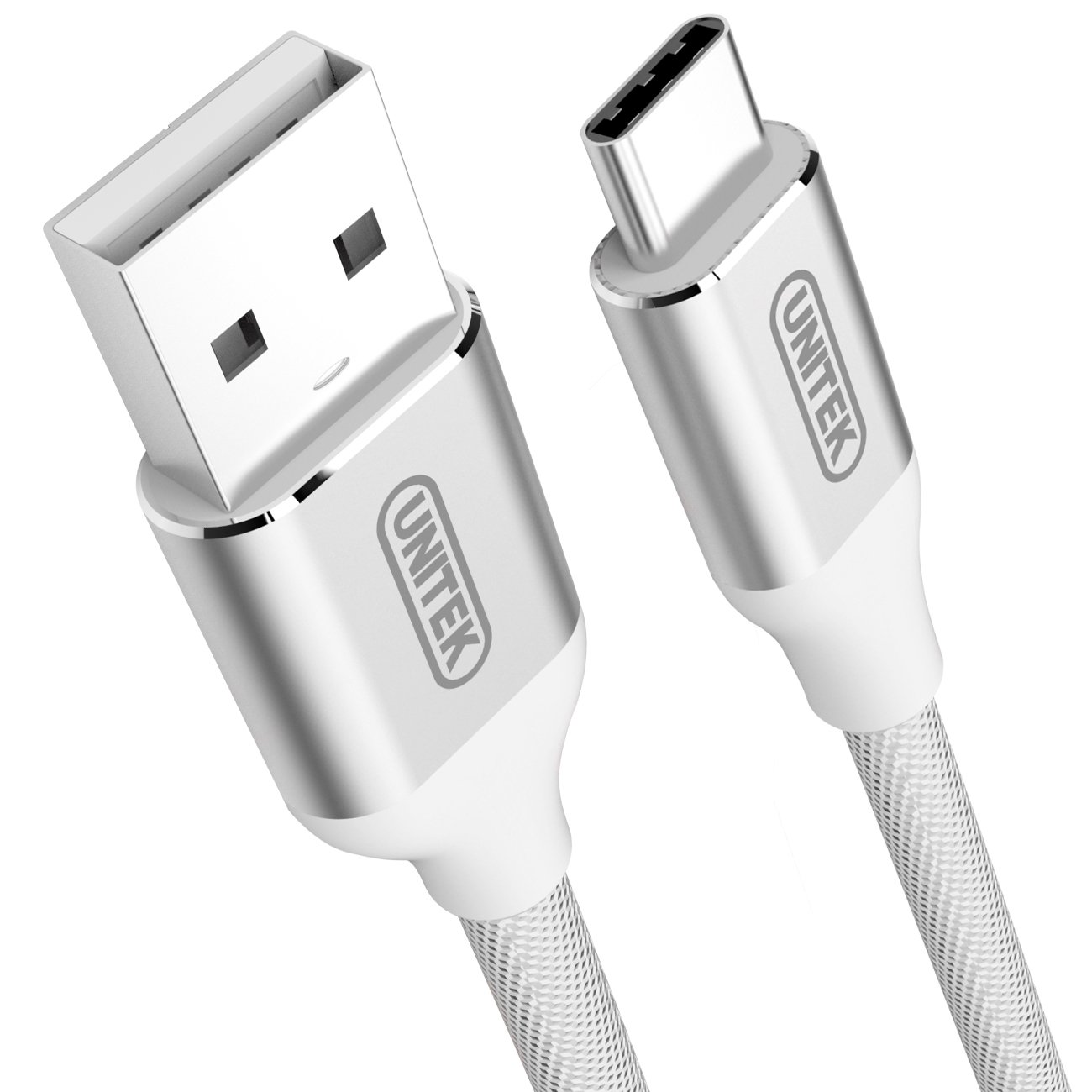 Kabel USB Unitek USB-A - USB-C 1 m Srebrny (Y-C4025ASL)