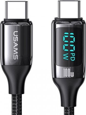 Kabel USB Usams USB-C - USB-C 3 m Czarny (USA814)