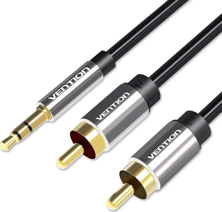 Kabel Vention Kabel audio 3,5mm męski do 2x RCA męski 1,5m Vention BCFBG czarny