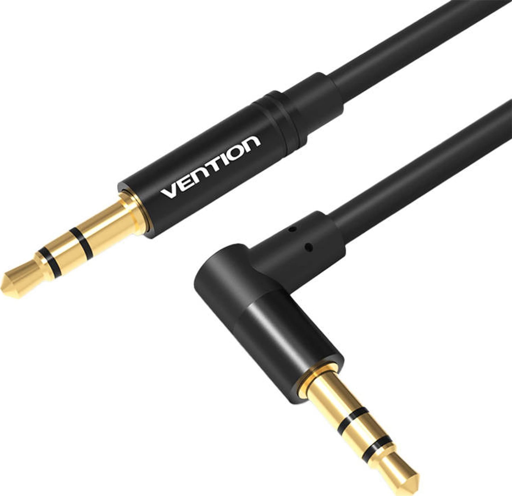 Kabel Vention Kątowy kabel mini jack 3,5mm AUX Vention BAKBD-T 0.5m (czarny)