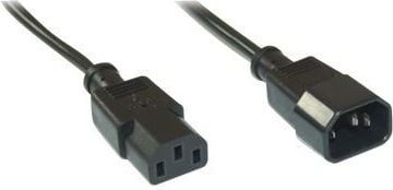 Cablu de alimentare IEC M/F InLine cu 3 pini, negru 2 m (16632A)