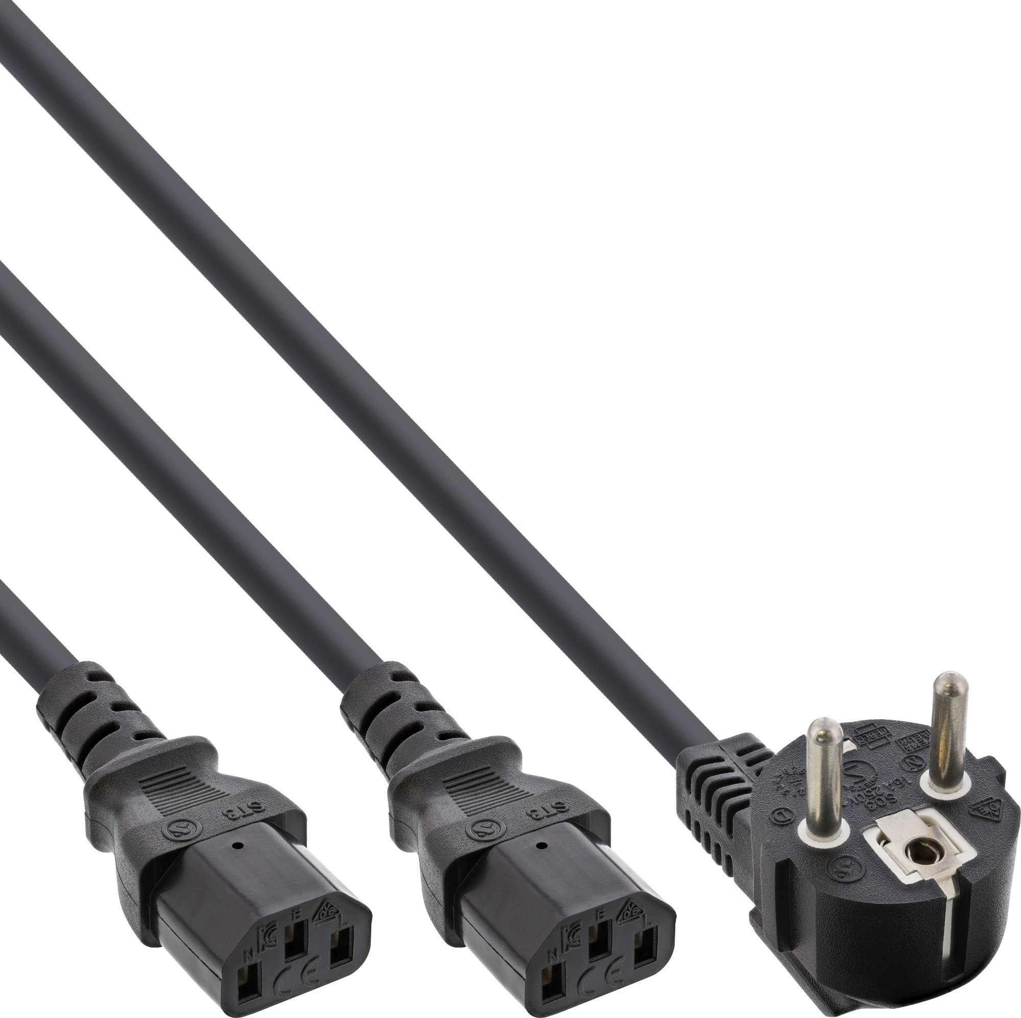 InLine InLine® Cablu Y de alimentare CA German Tip F negru 3m