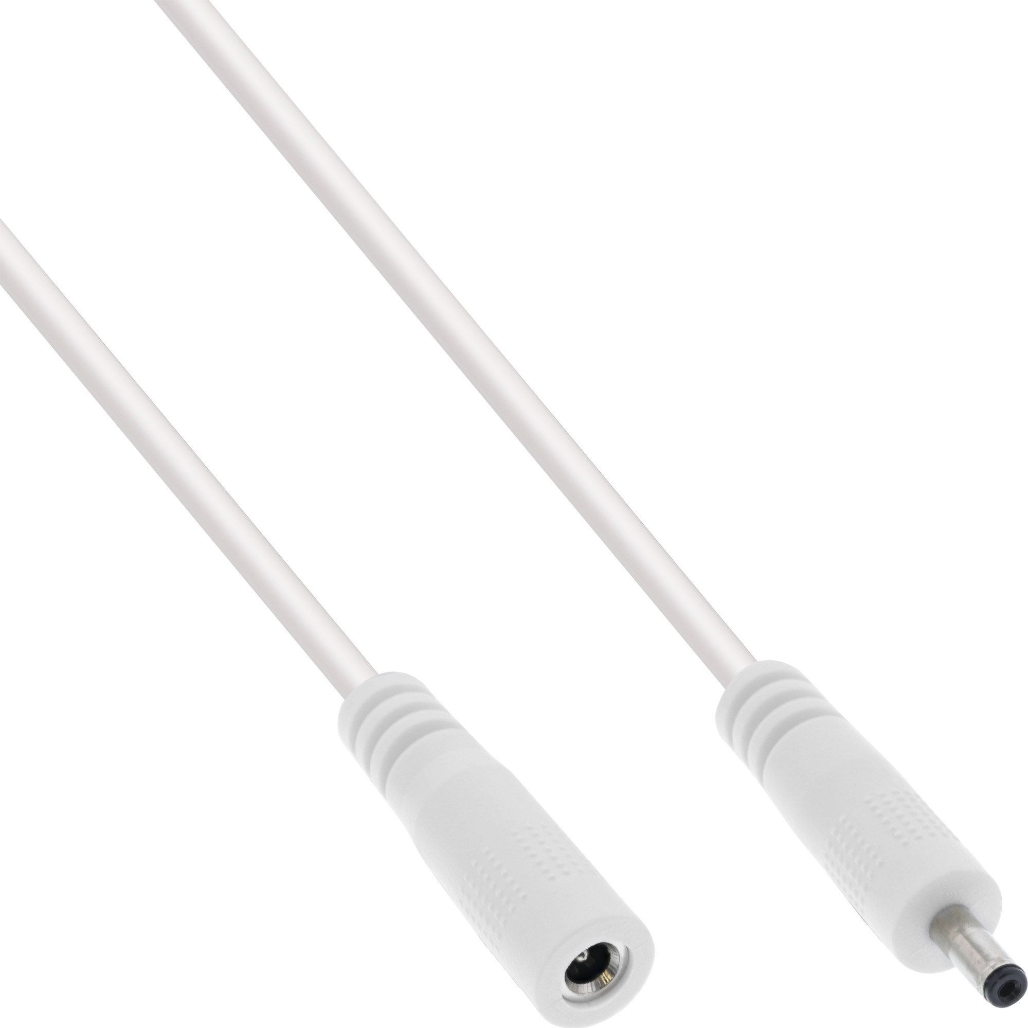 Cablu prelungitor InLine InLine® DC, mufă DC tată/femă 3,5x1,35 mm, AWG 18, alb, 1 m
