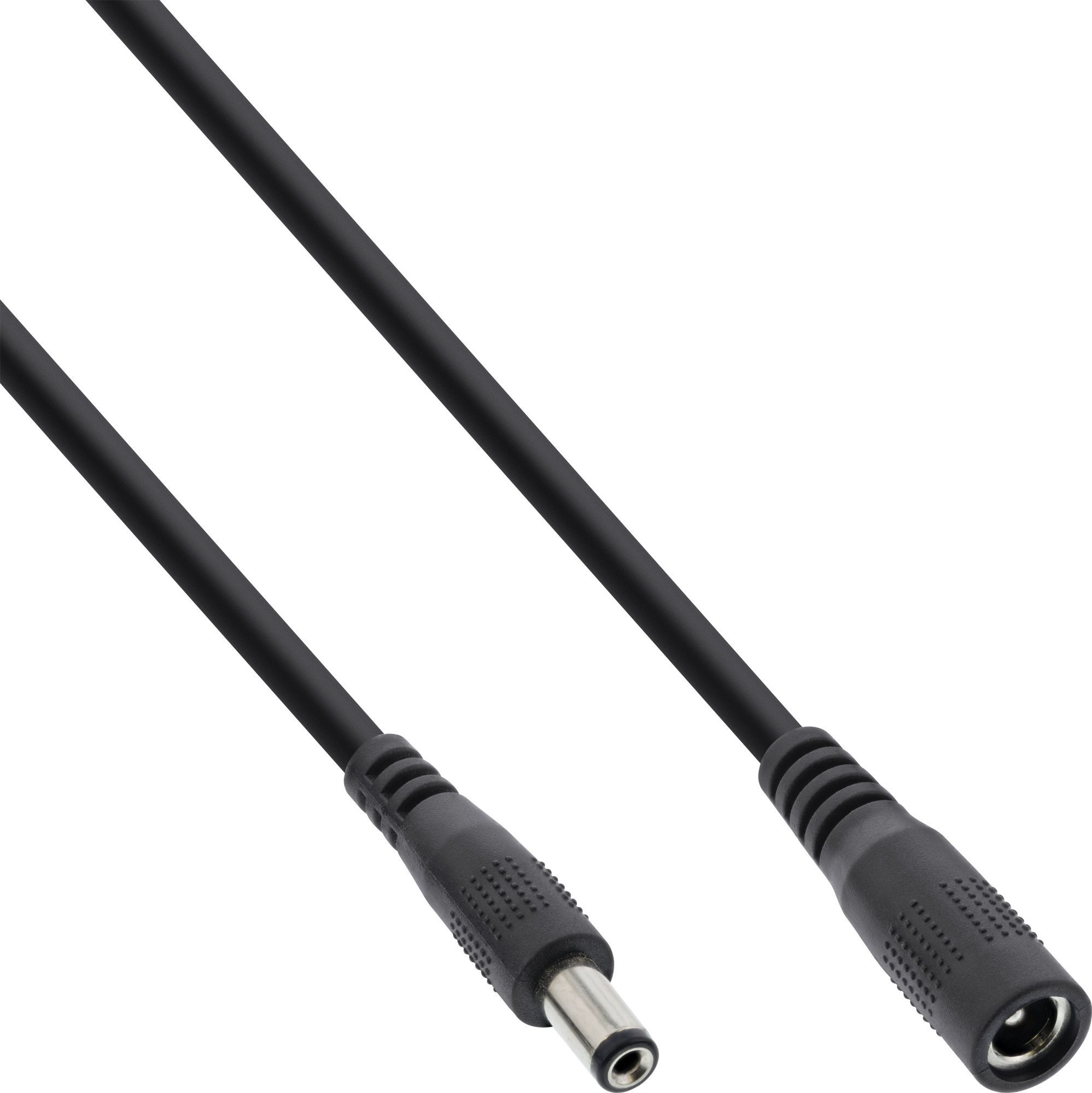 Cablu prelungitor InLine InLine® DC, mufă DC tată/femă 5,5x2,1 mm, AWG 18, negru, 0,5 m