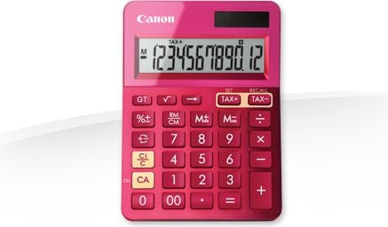 Calculator de birou Canon LS-123K, 12 digits, Roz